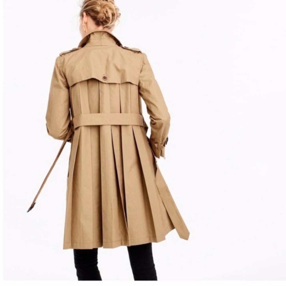 J.Crew Pleated Trench Coat sz. 6 Adorable Back Pleats